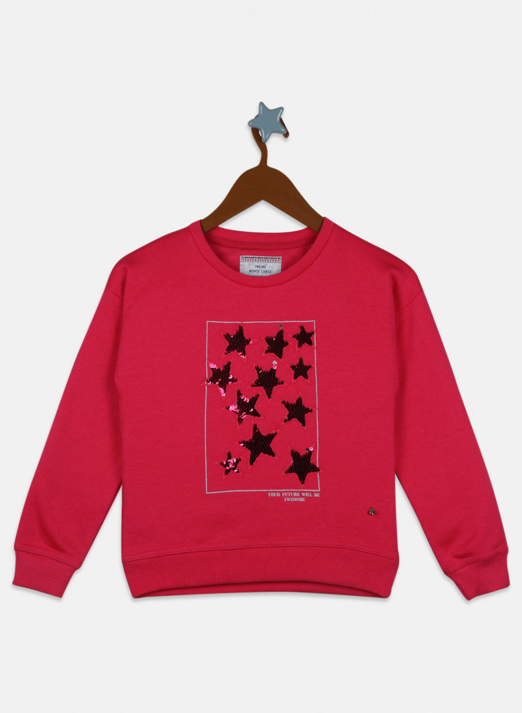 Girls Pink Embroidered Sweatshirt