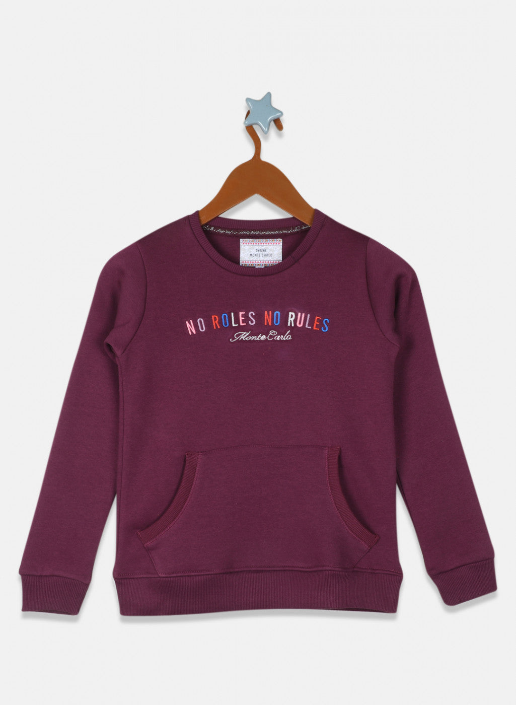 Girls Purple Embroidered Sweatshirt