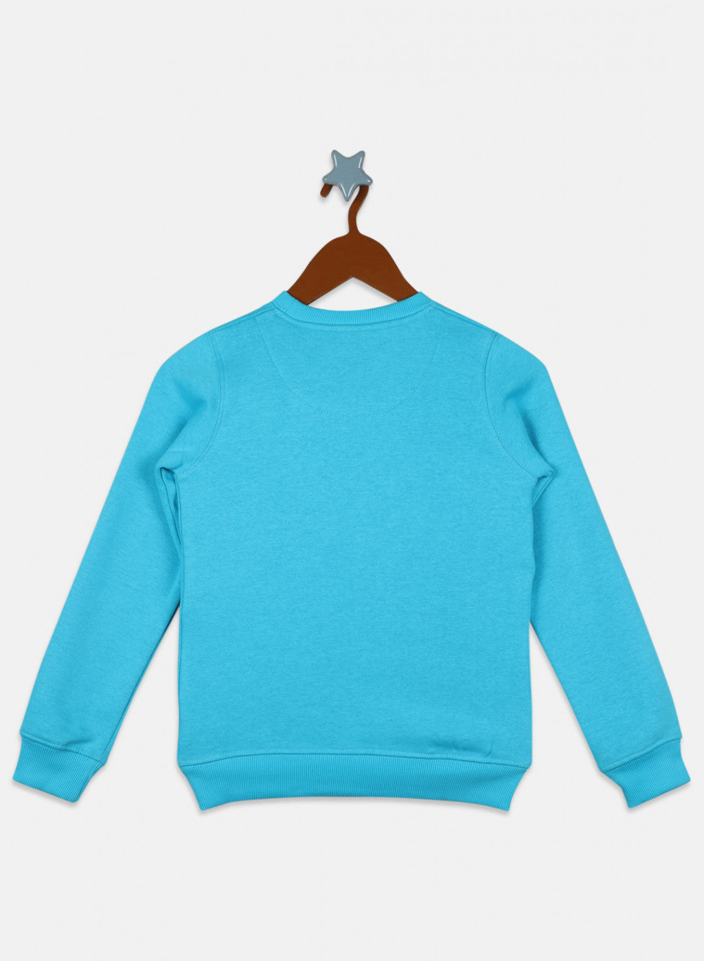 Girls Blue Printed Sweatshirt