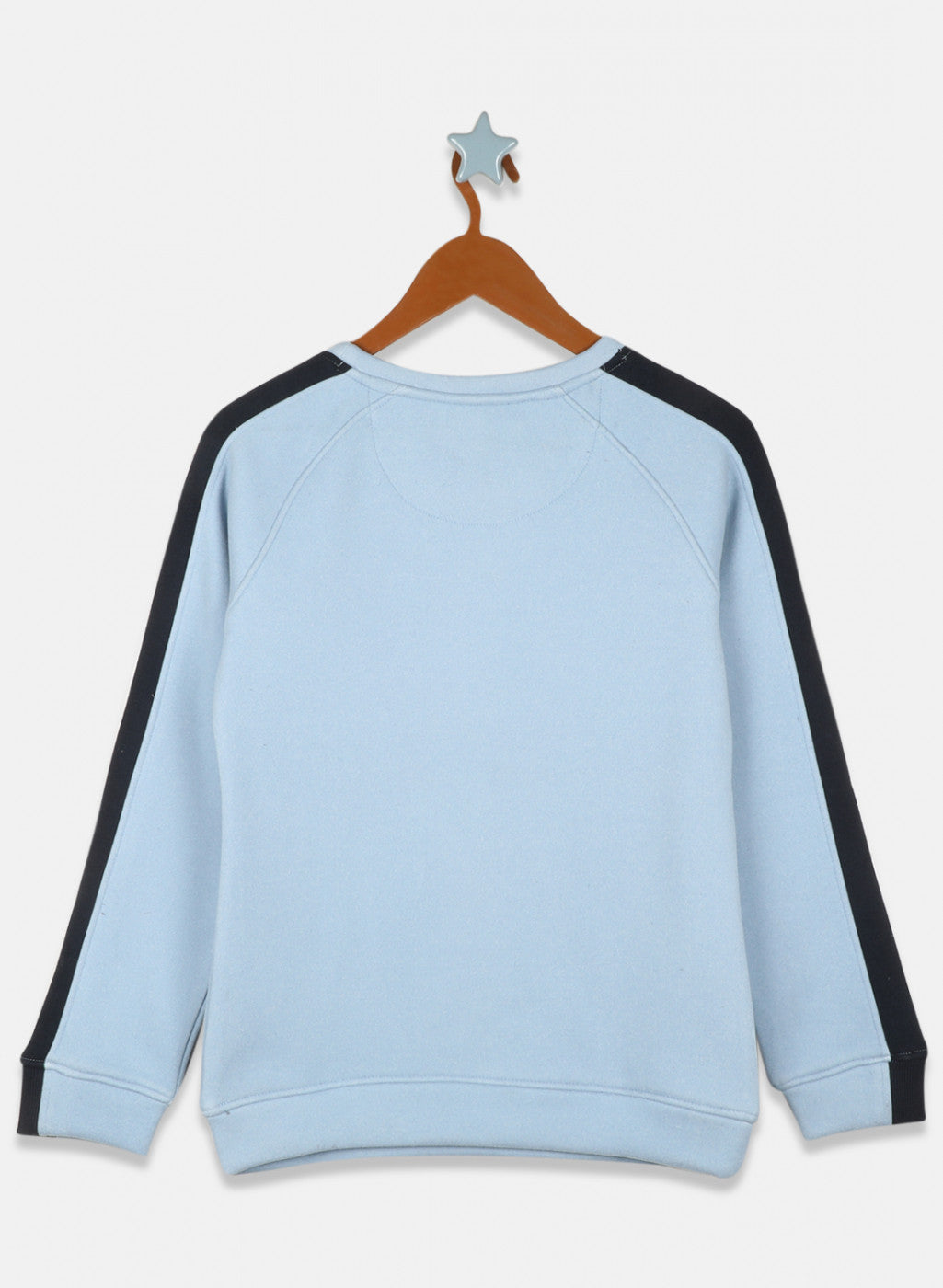 Girls Sky Blue Printed Sweatshirt