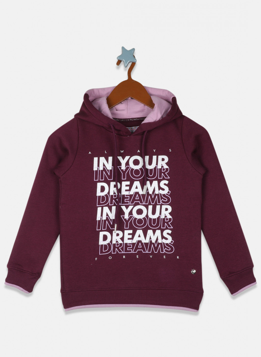 Girls Purple Printed Sweatshirt