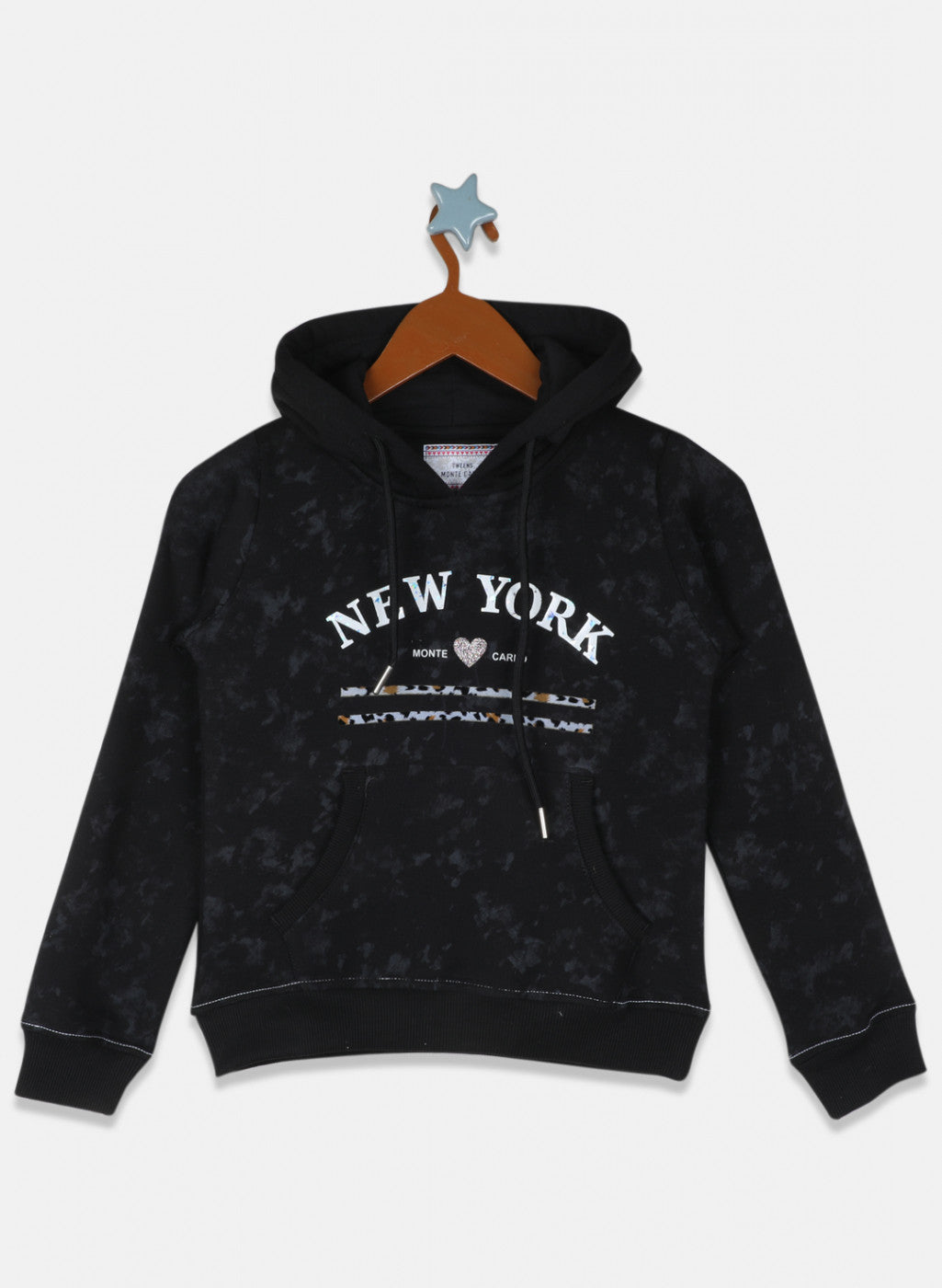 Girls Black Printed Sweatshirt