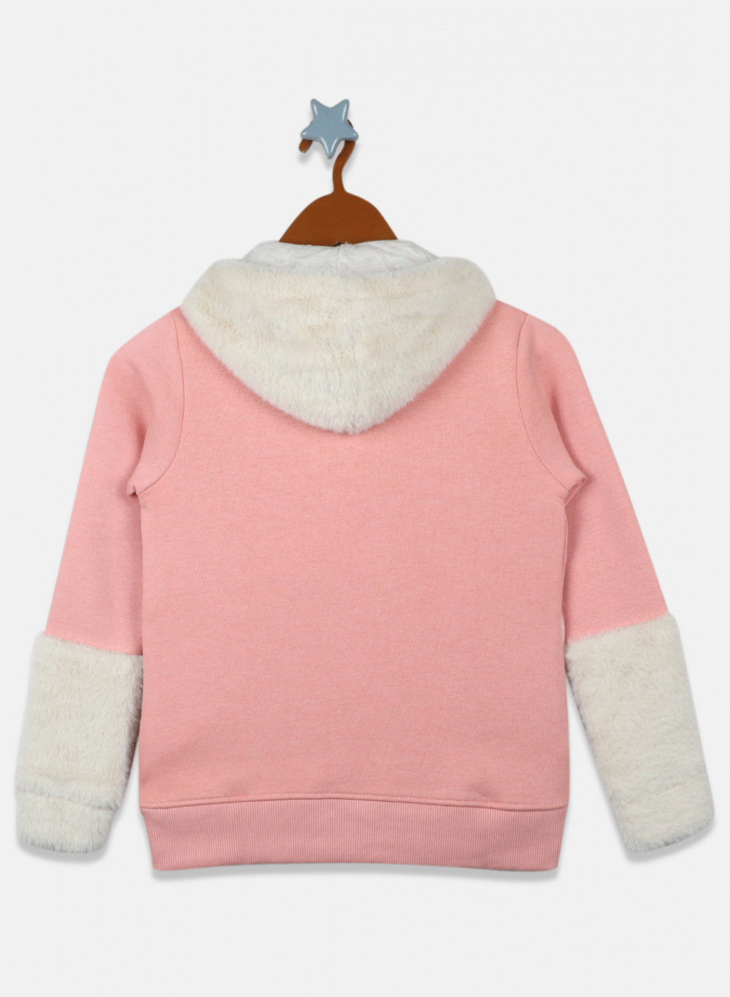 Girls Pink & Cream Printed Sweatshirt
