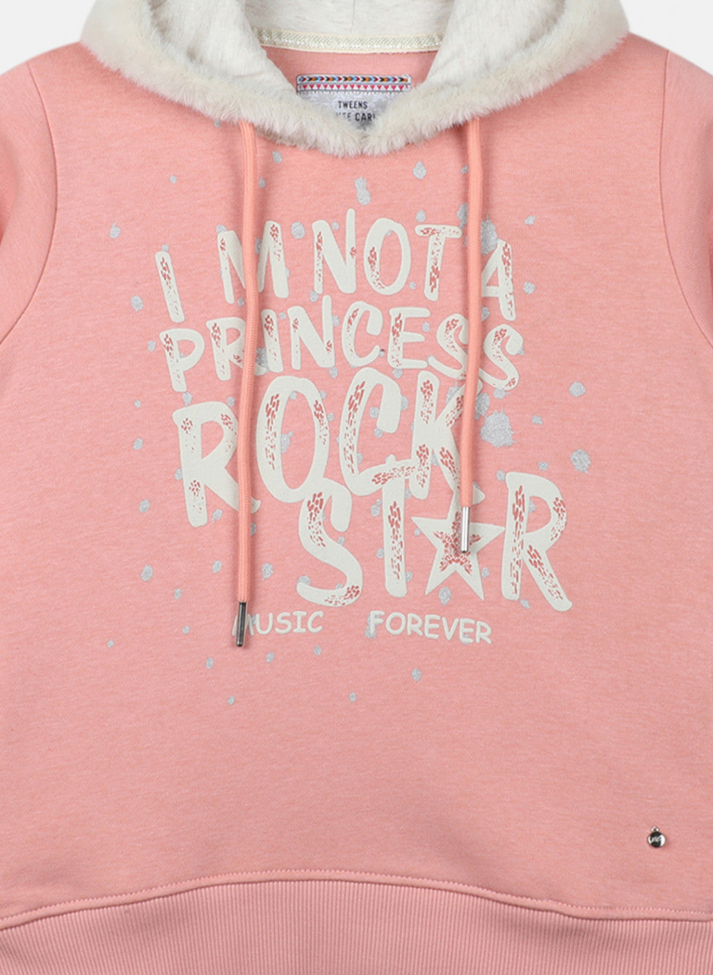 Girls Pink & Cream Printed Sweatshirt