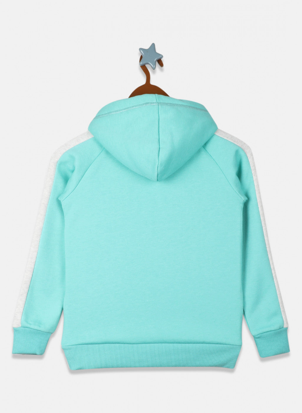 Girls Aqua Blue Printed Sweatshirt