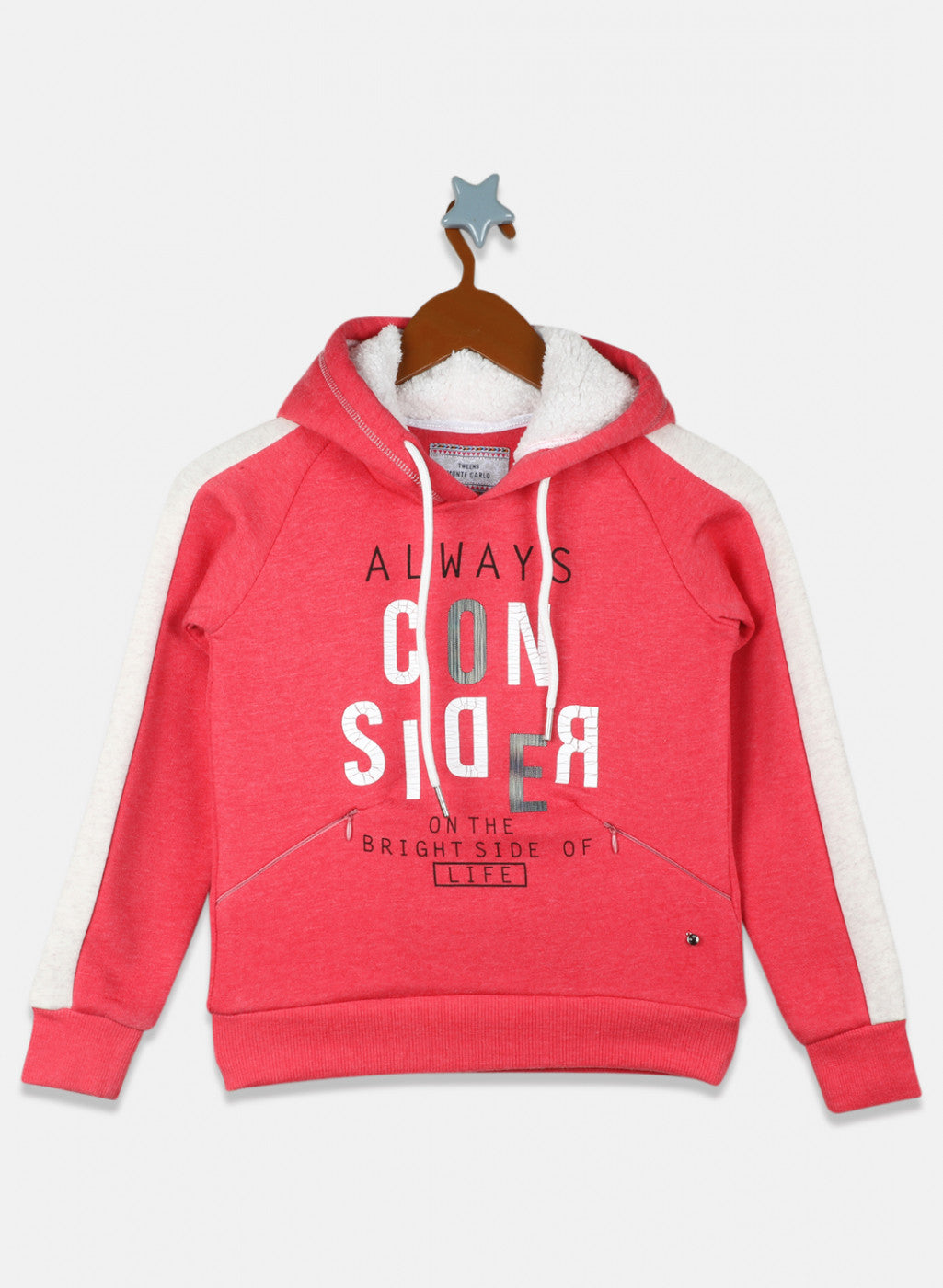 Girls Pink Printed Sweatshirt