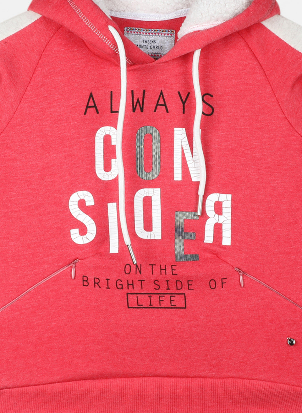 Girls Pink Printed Sweatshirt