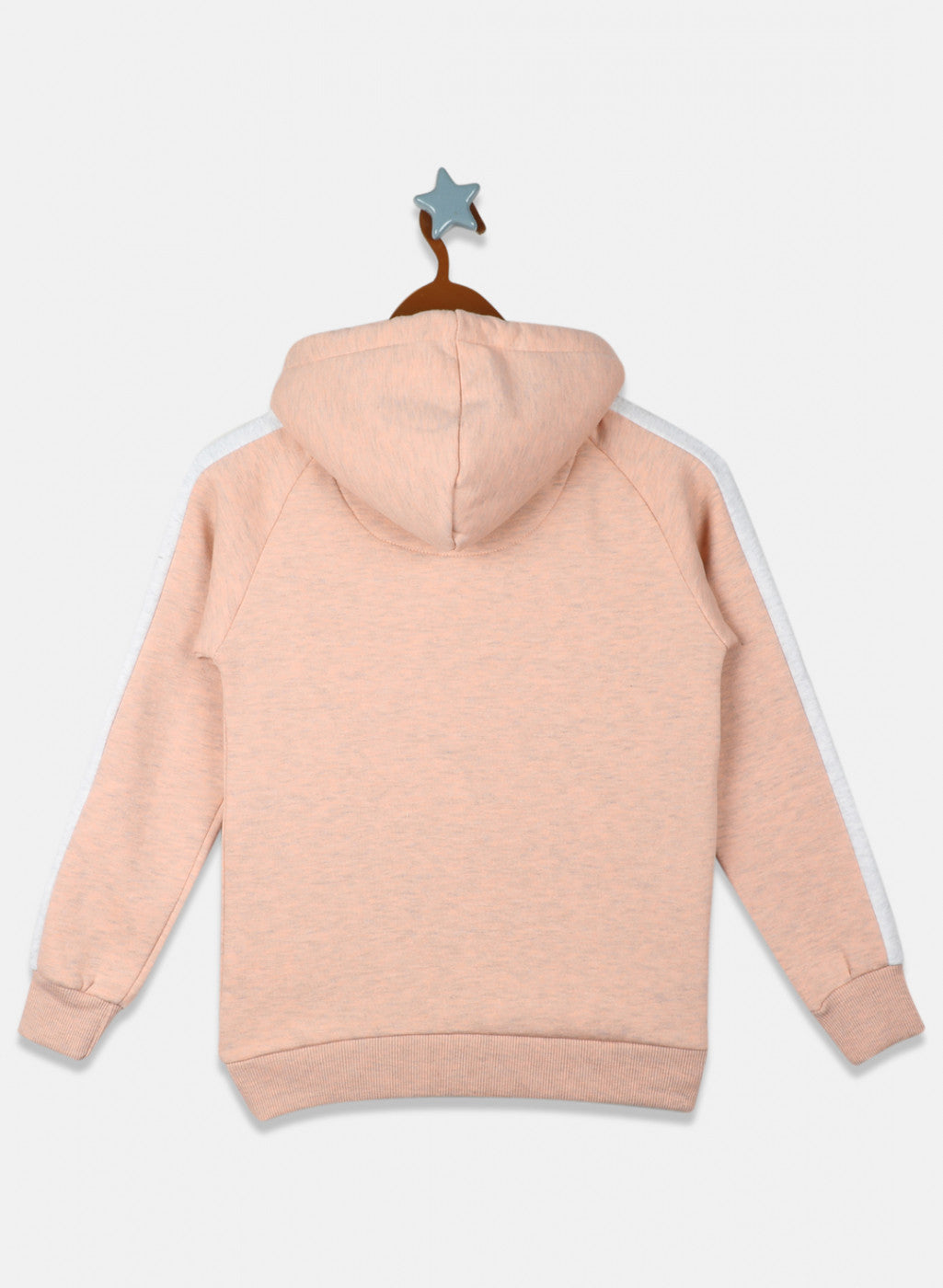 Girls Peach Printed Sweatshirt