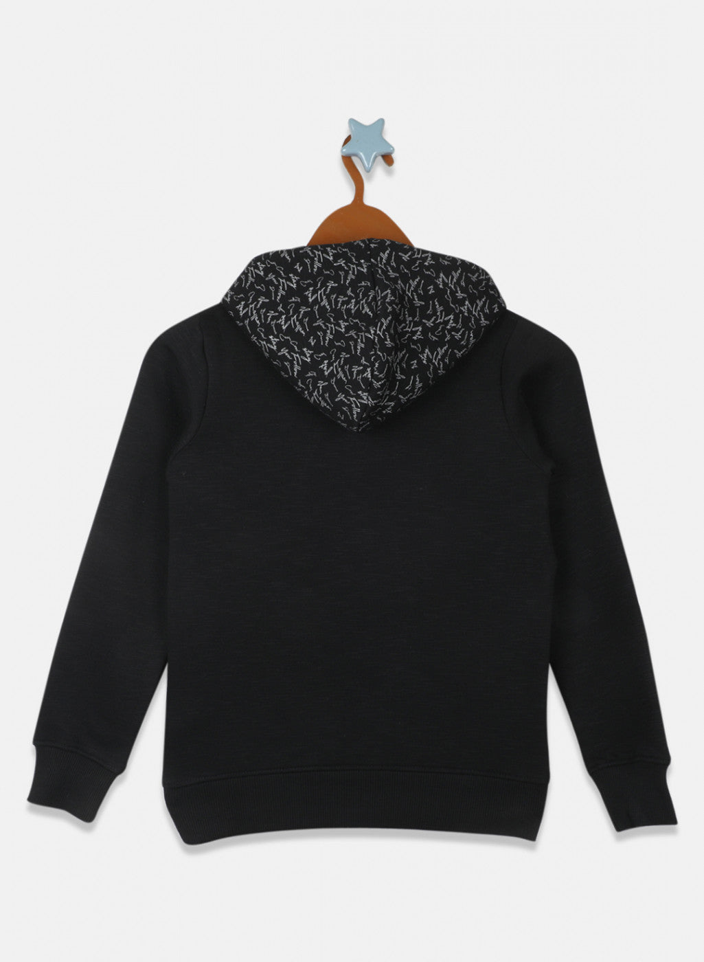 Girls Black Printed Sweatshirt