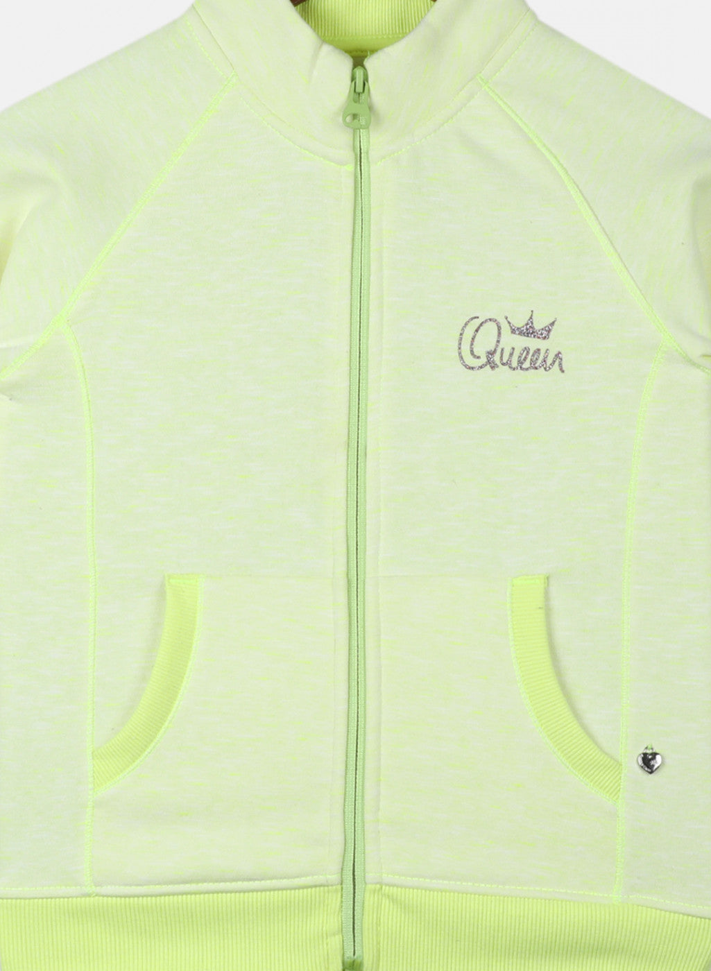 Girls Green Solid Sweatshirt