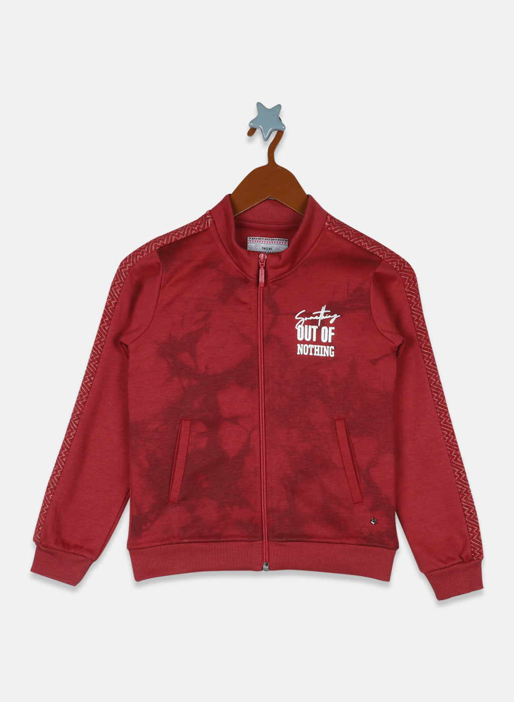 Girls Red Printed Sweatshirt