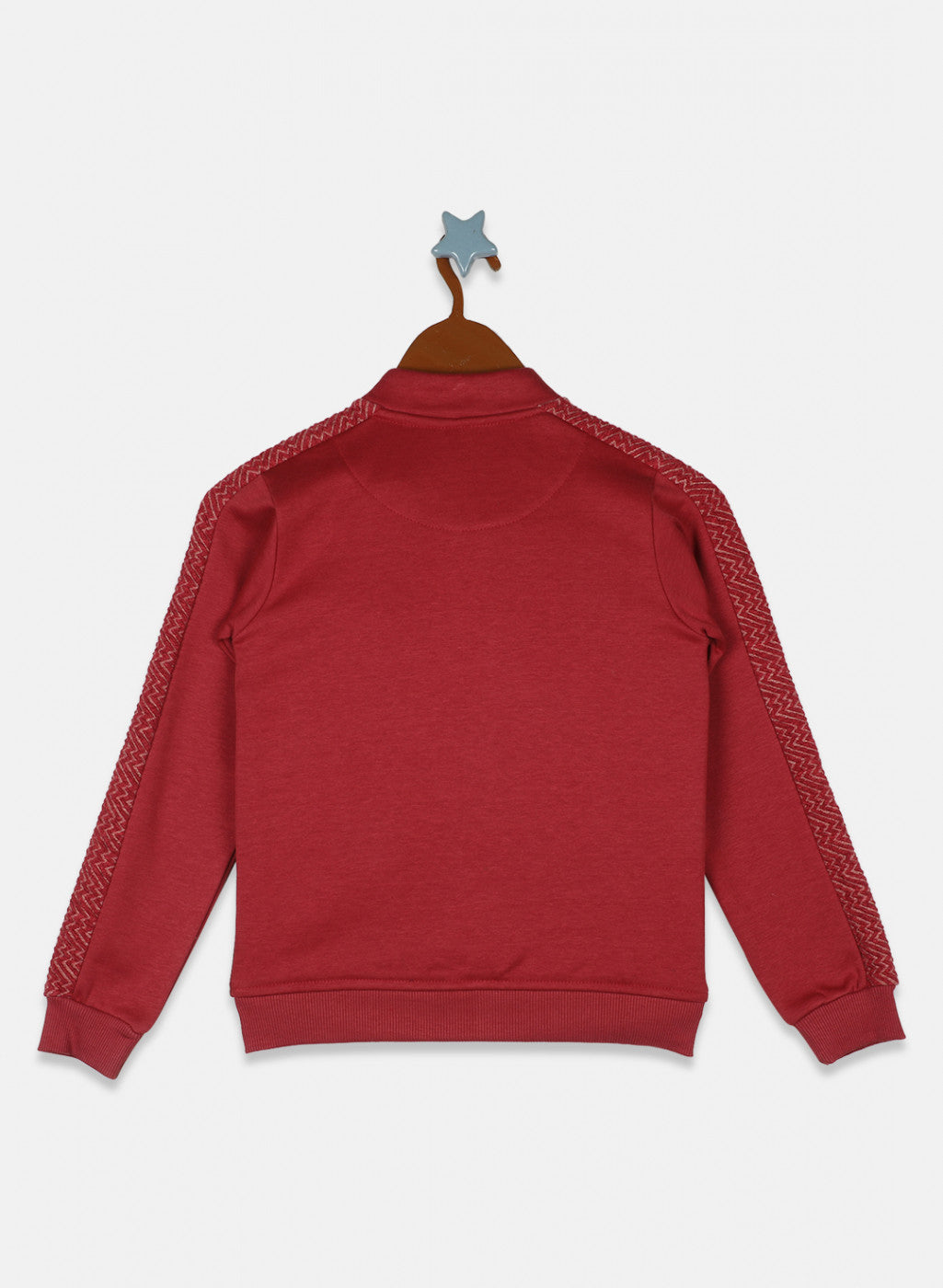 Girls Red Printed Sweatshirt