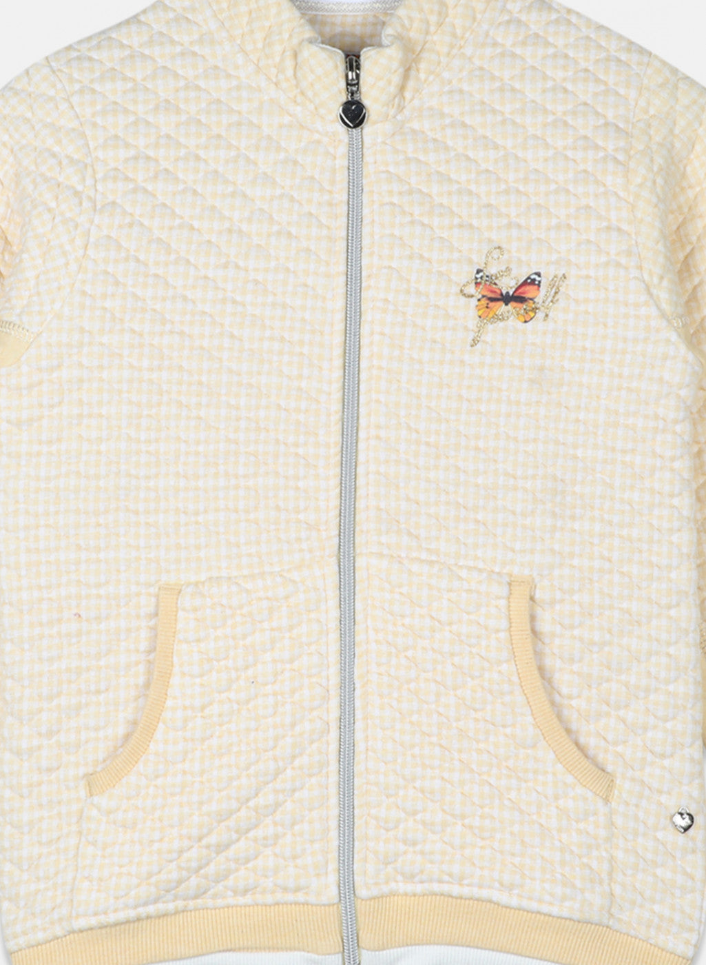 Girls Yellow Check Sweatshirt