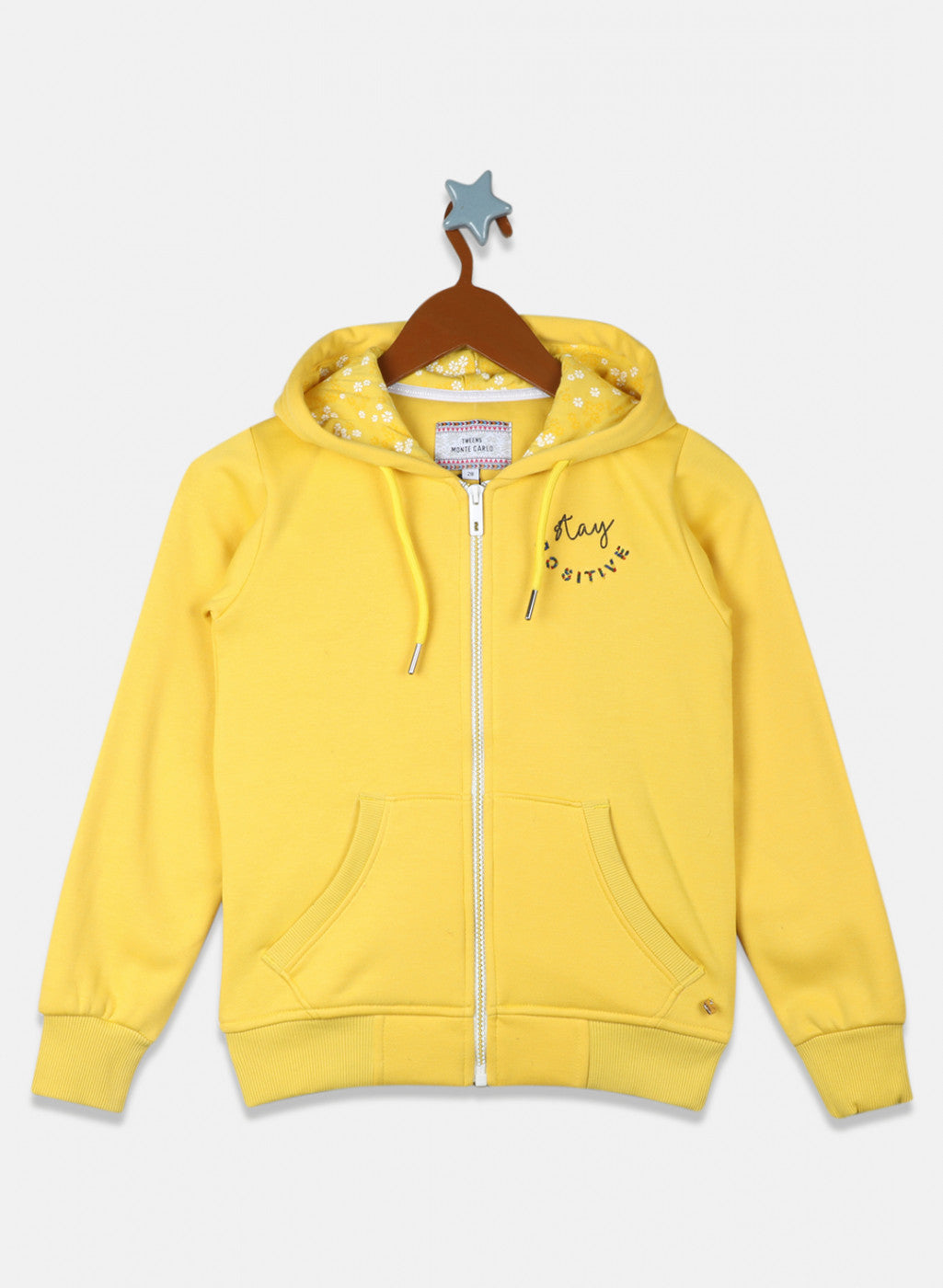 Girls Yellow Embroidered Sweatshirt