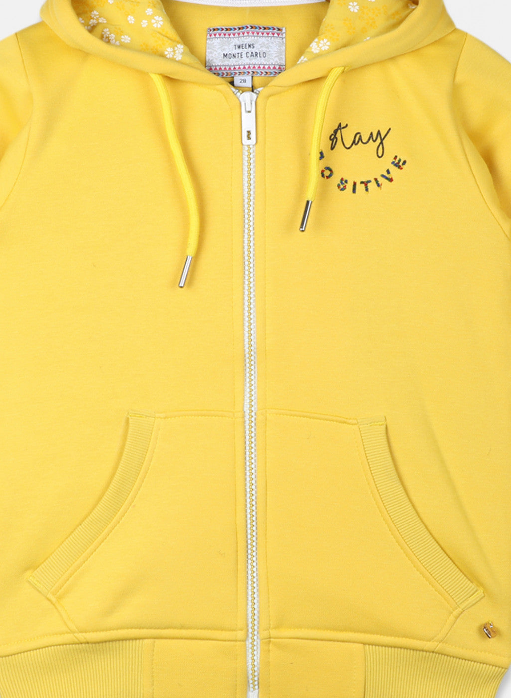 Girls Yellow Embroidered Sweatshirt