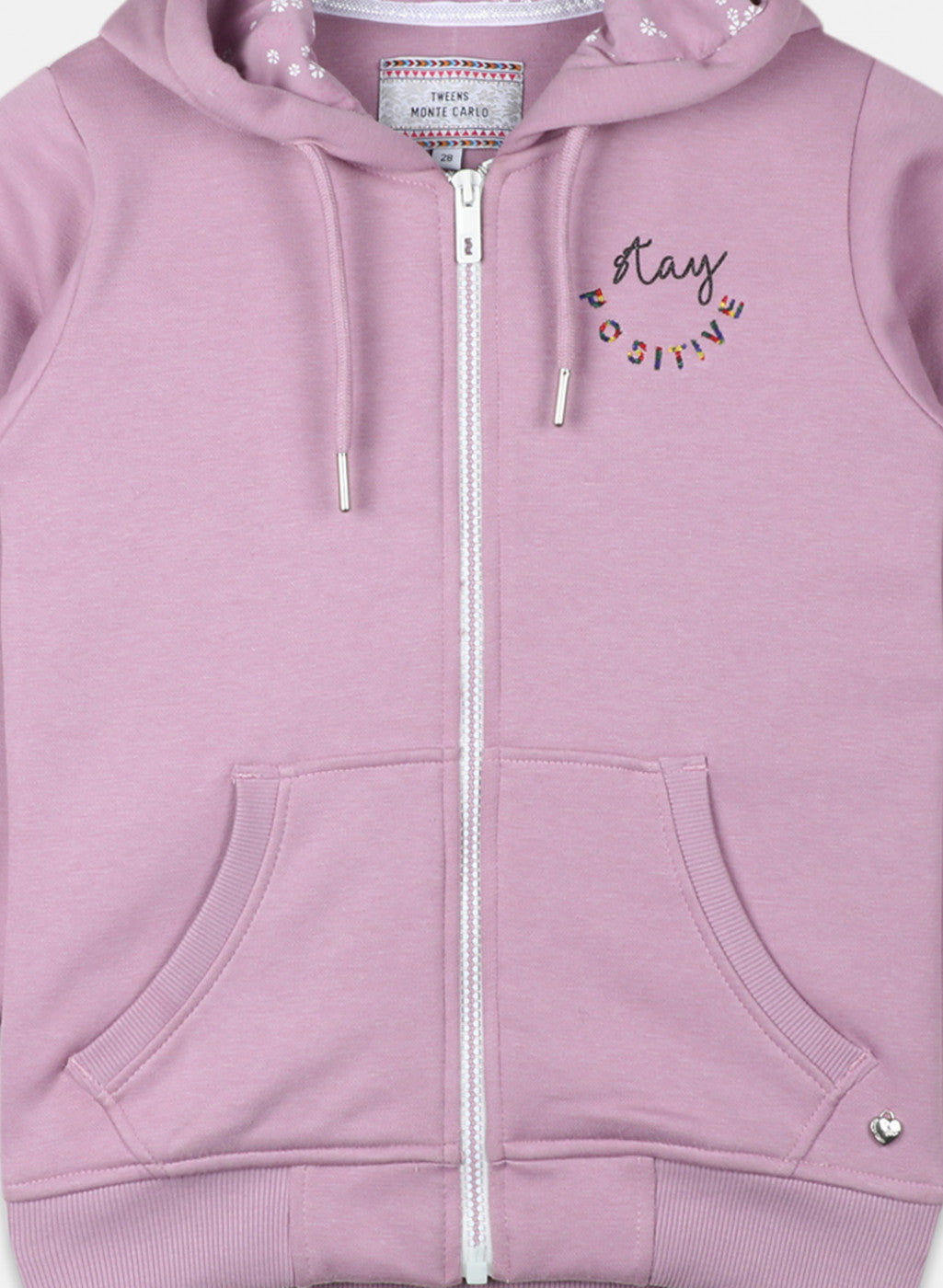 Girls Purple Embroidered Sweatshirt