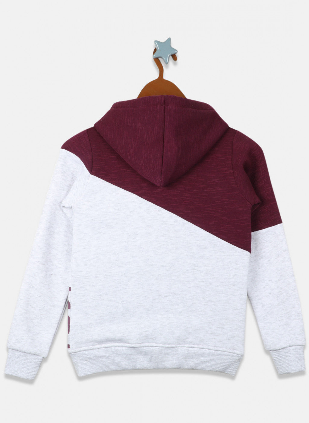 Girls Maroon & Grey Printed Sweatshirt