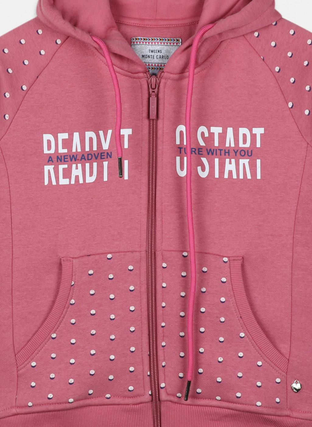 Girls Pink Printed Sweatshirt