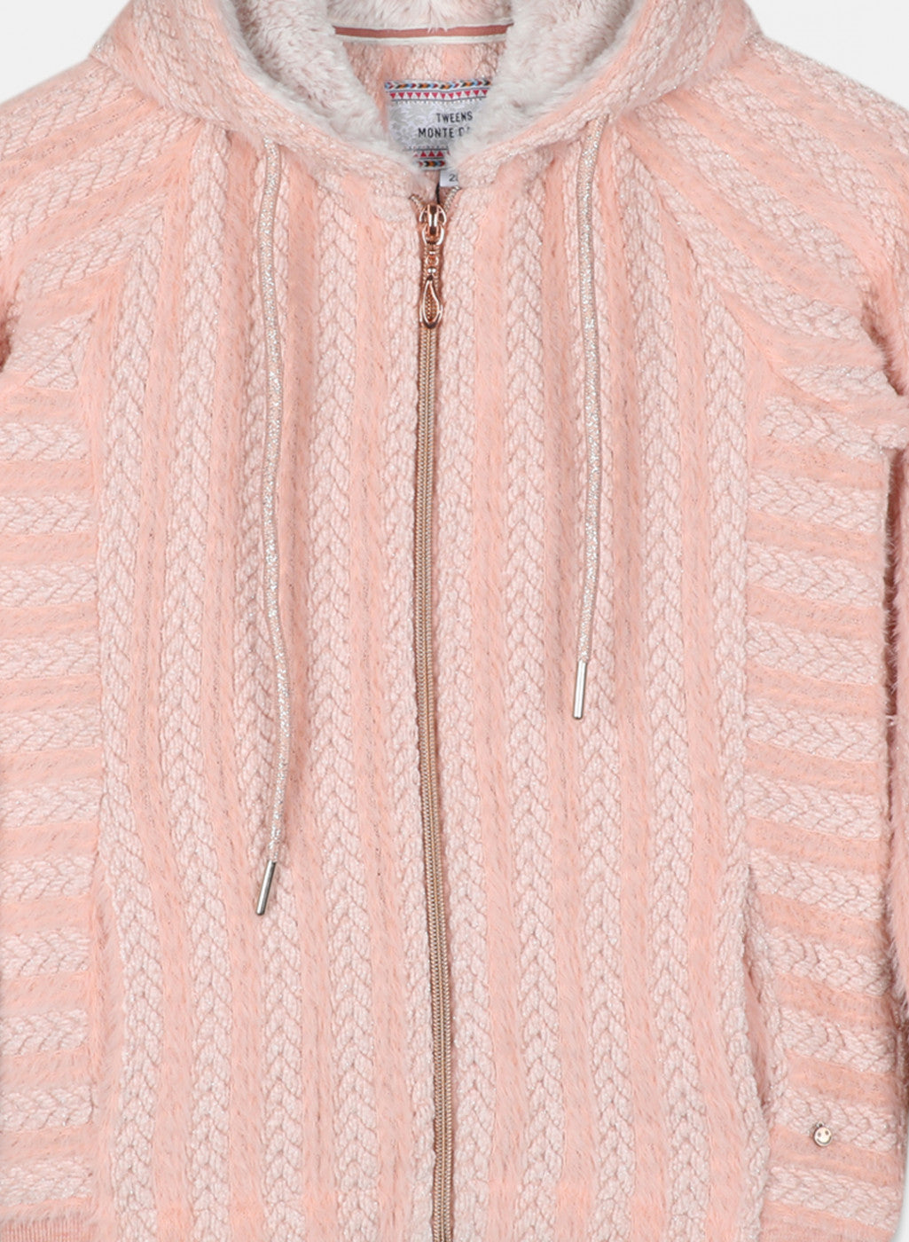 Girls Peach Jaquard Sweatshirt