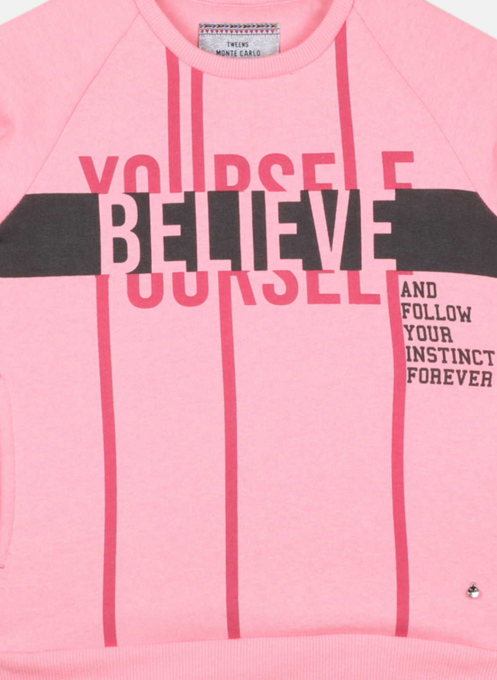 Girls Pink & Black Printed Tracksuit