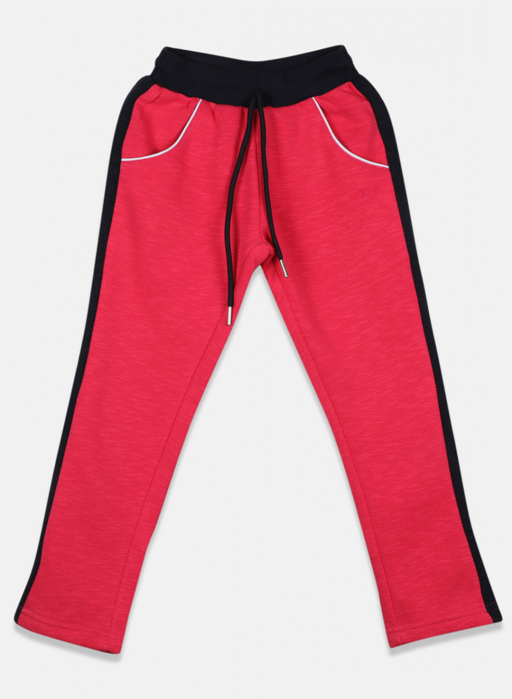 Girls Pink & Red Solid Tracksuit