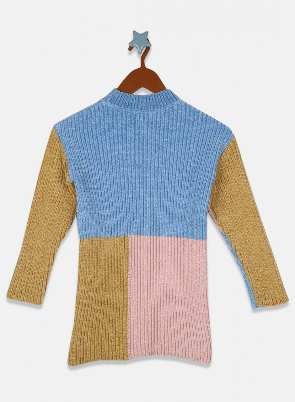 Girls Blue Self Design Top