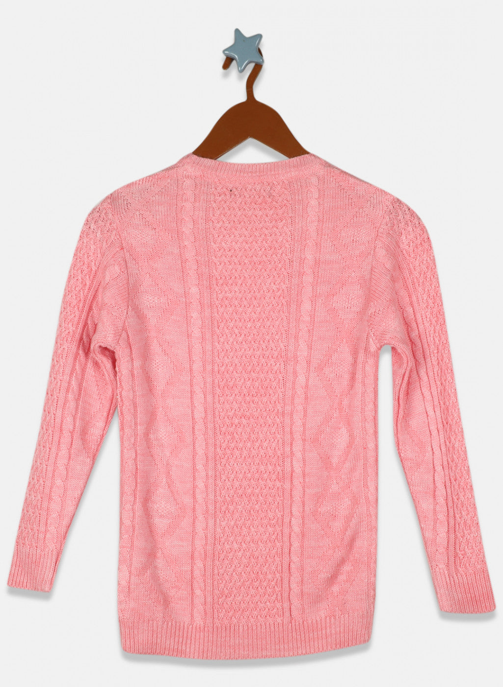 Girls Pink Self Design Top