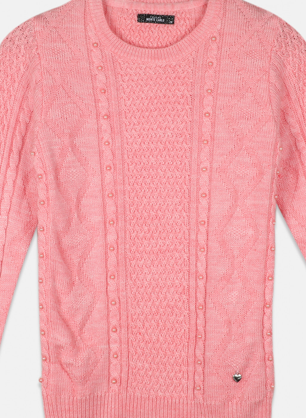 Girls Pink Self Design Top