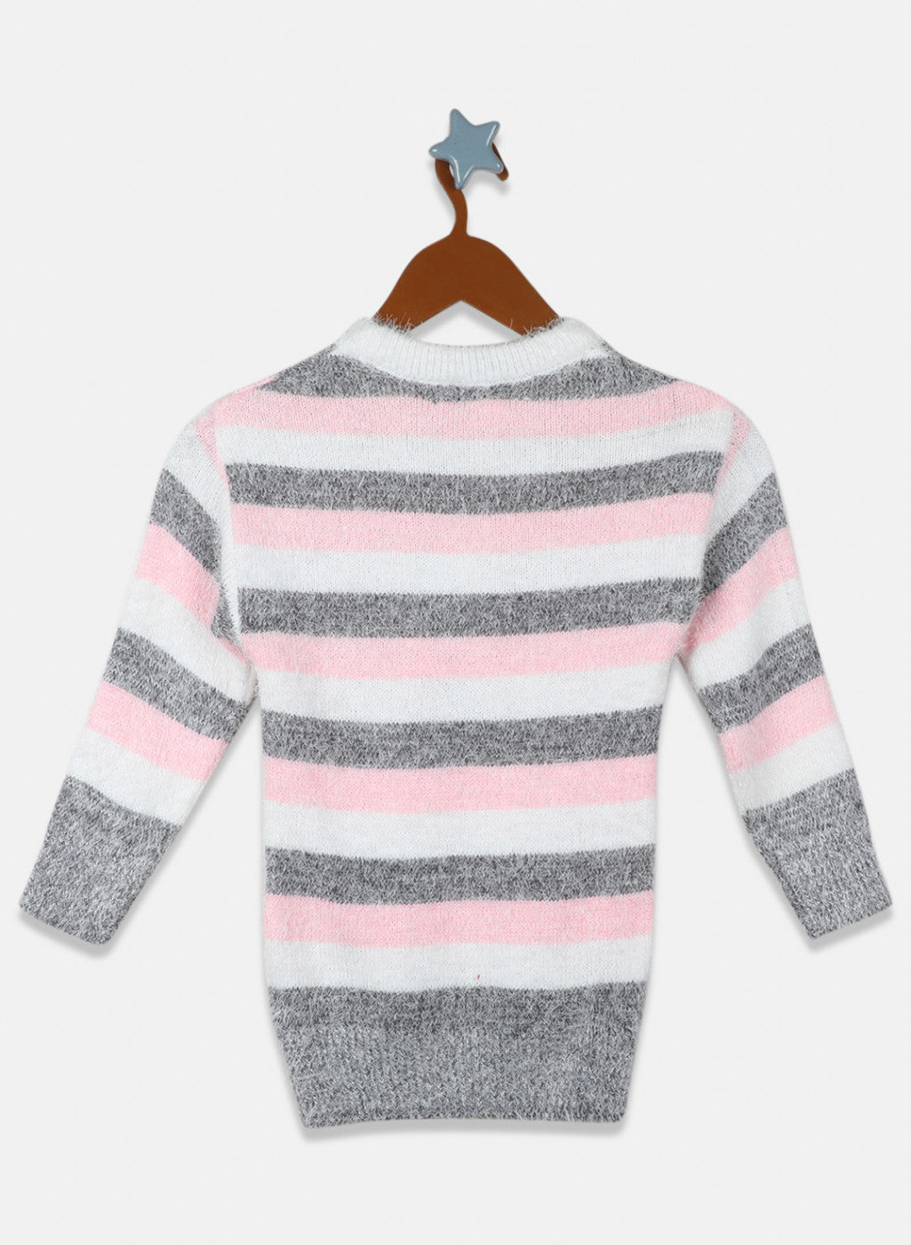 Girls Grey Stripe Top