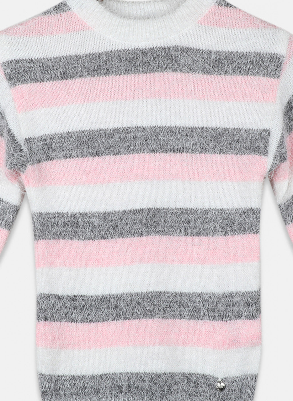 Girls Grey Stripe Top