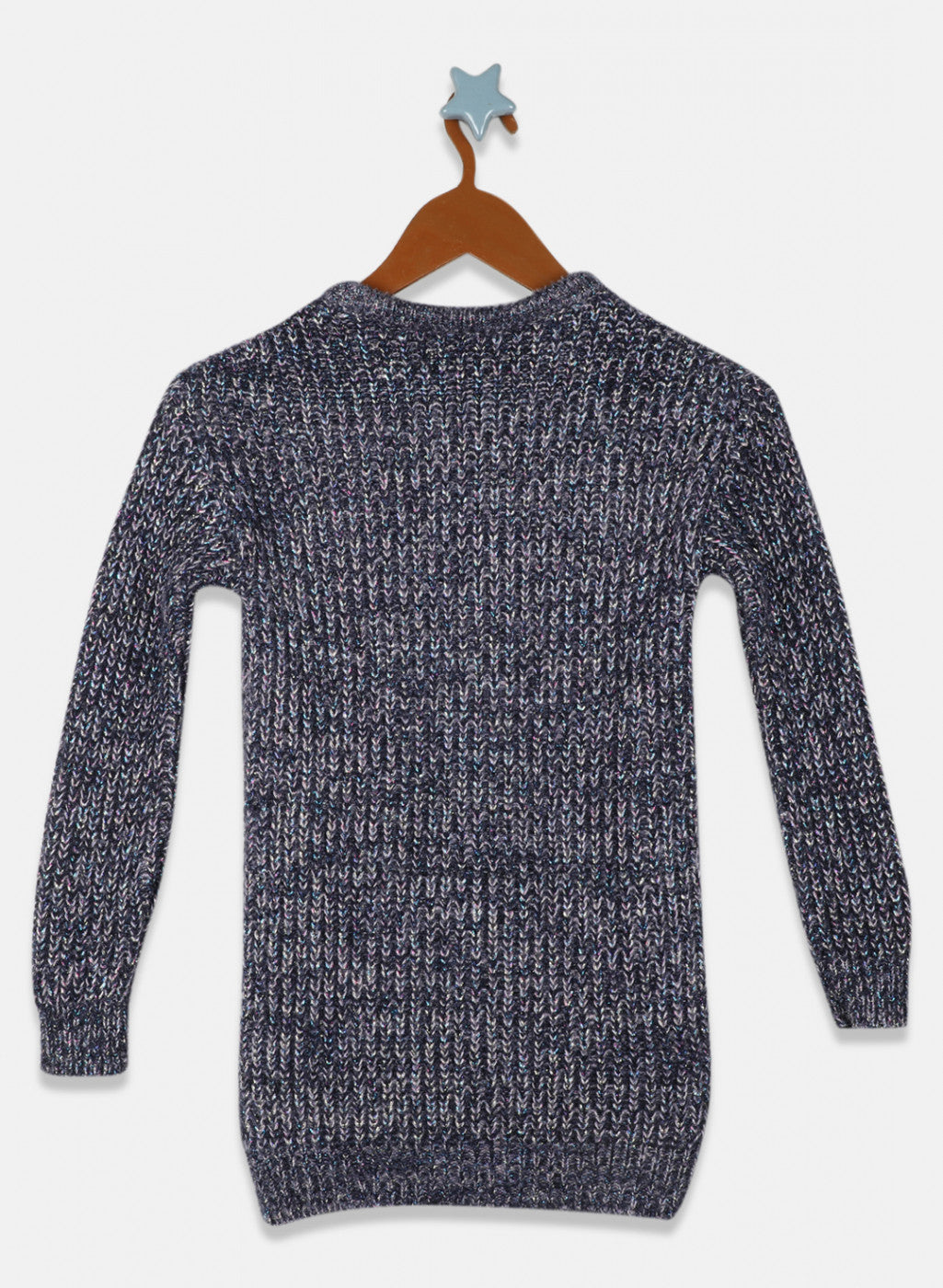 Girls Navy Blue Solid Top