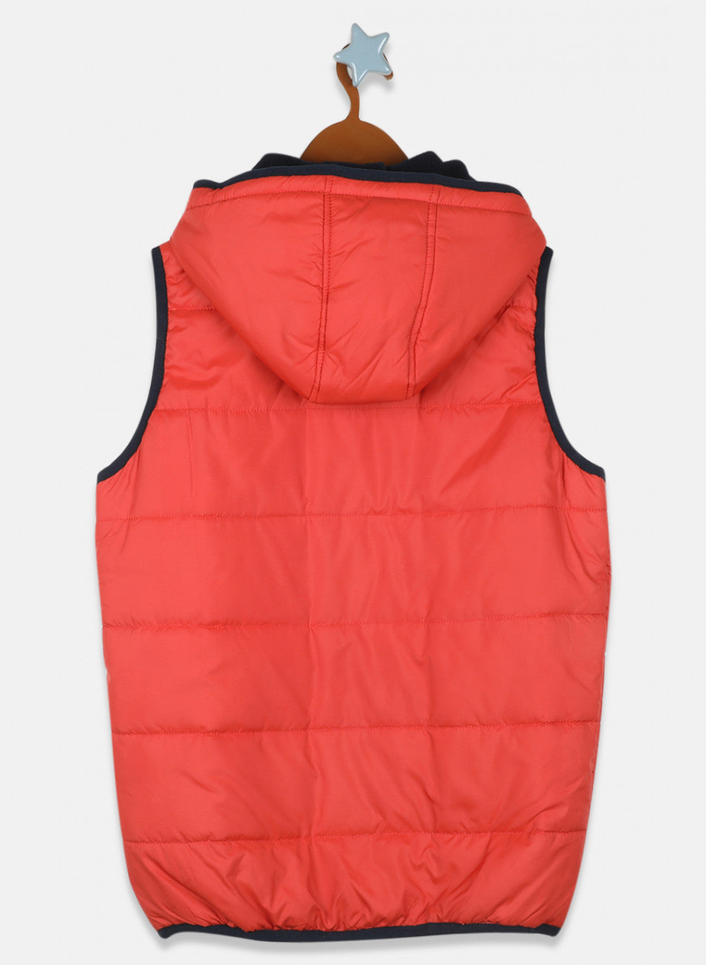 Boys Orange Printed Jacket