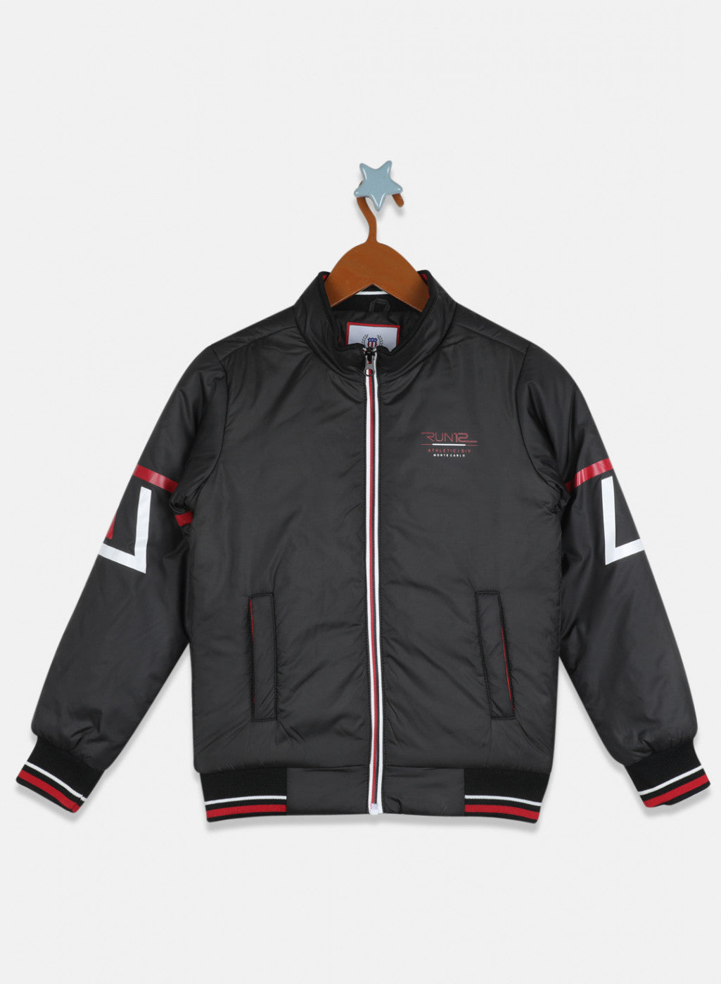 Boys Black Solid Jacket