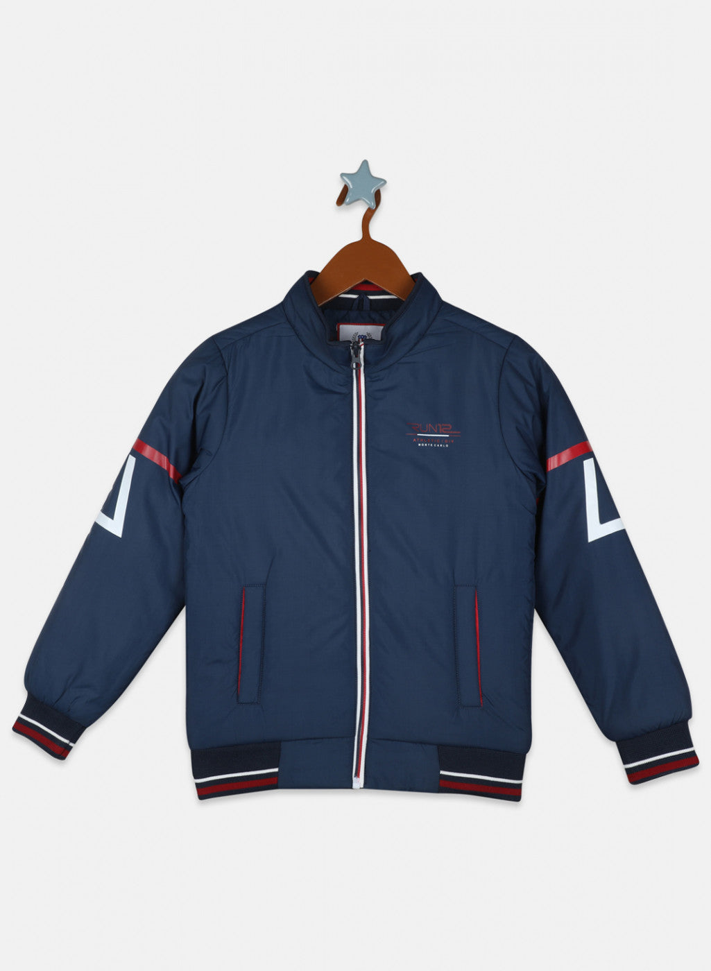 Boys NAvy Blue Solid Jacket