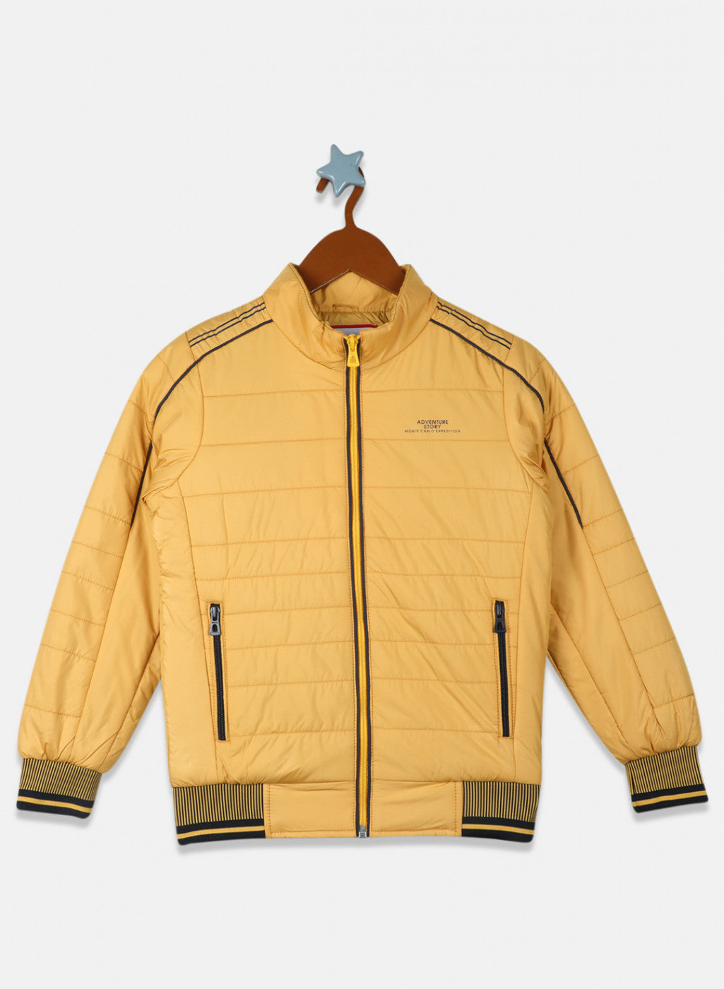 Boys Yellow Solid Jacket