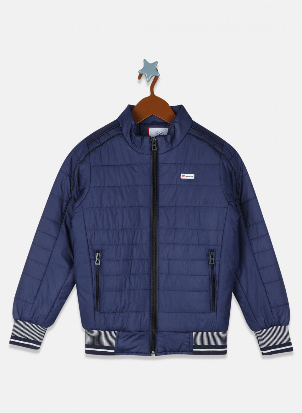 Boys NAvy Blue Solid Jacket