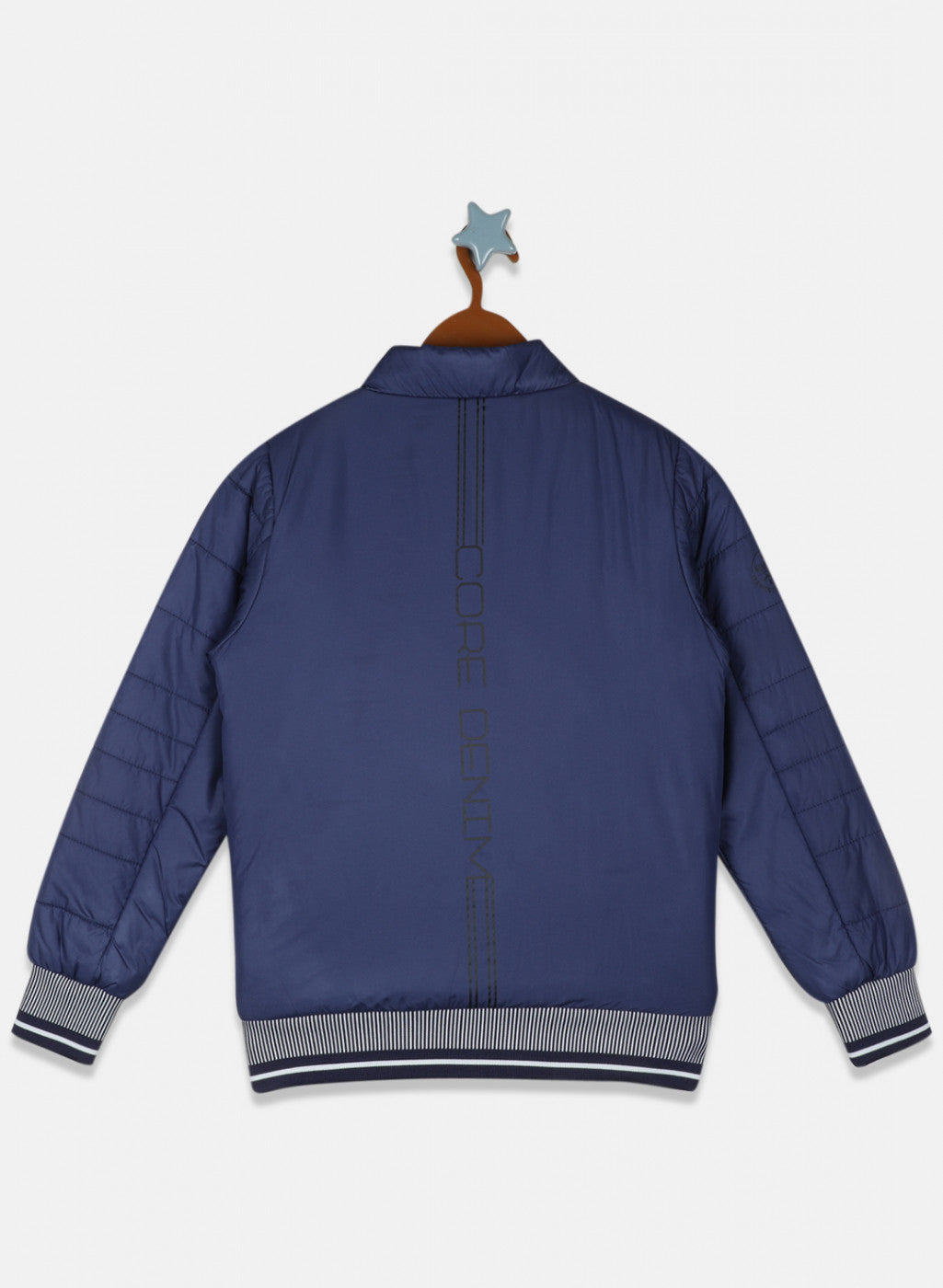Boys NAvy Blue Solid Jacket