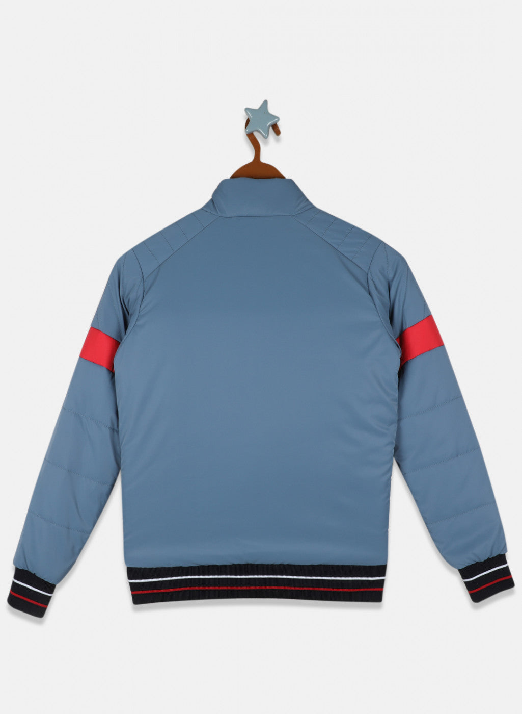 Boys Blue Solid Jacket