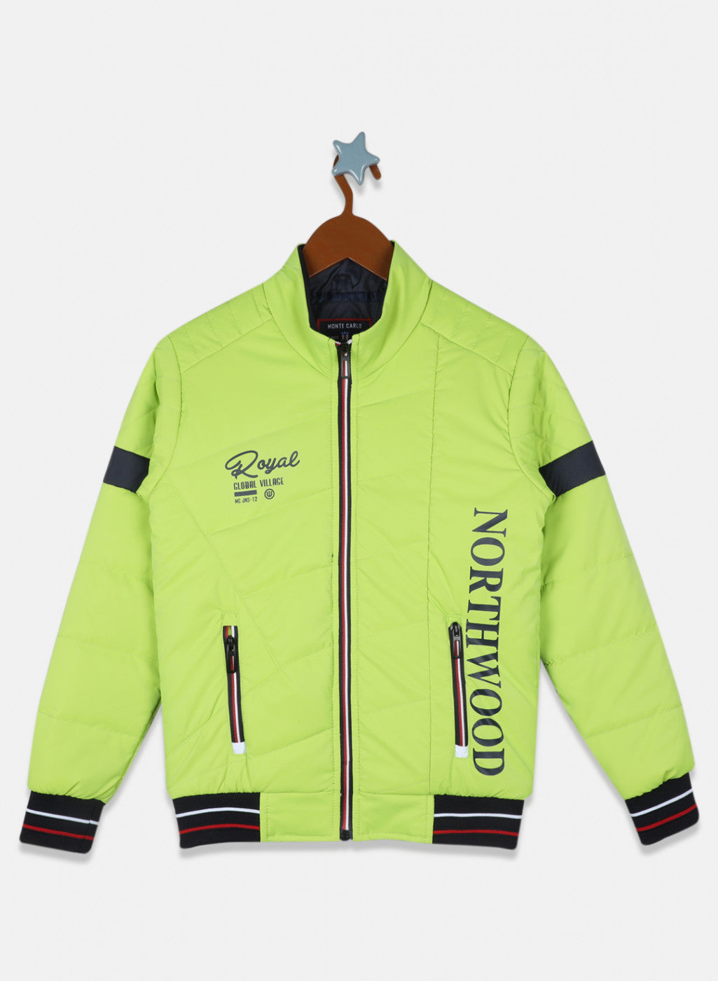 Boys Green Solid Jacket