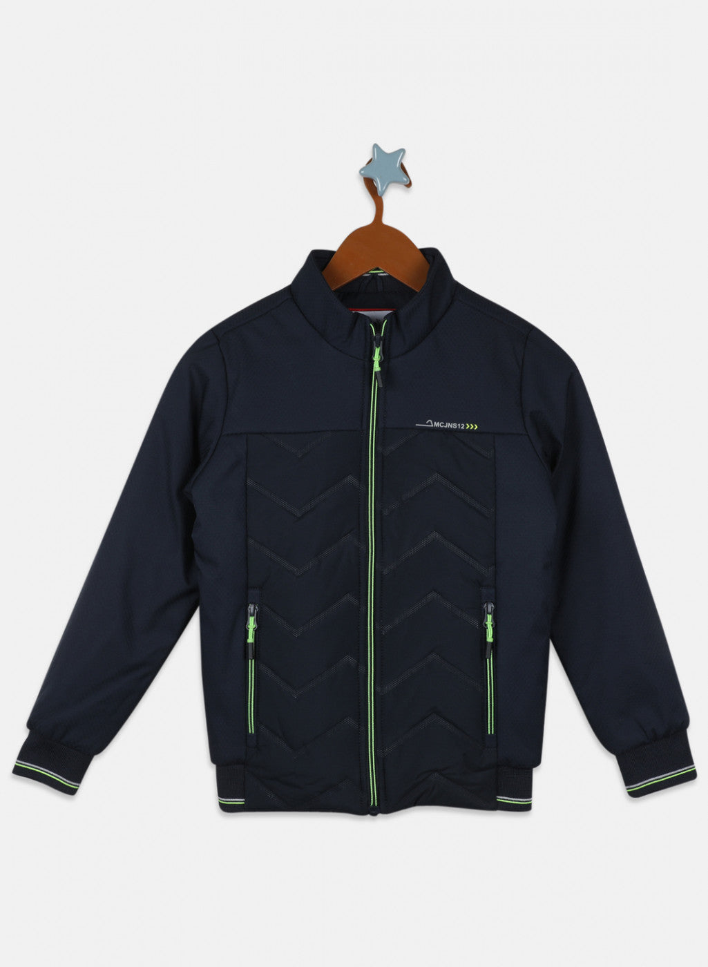 Boys NAvy Blue Solid Jacket