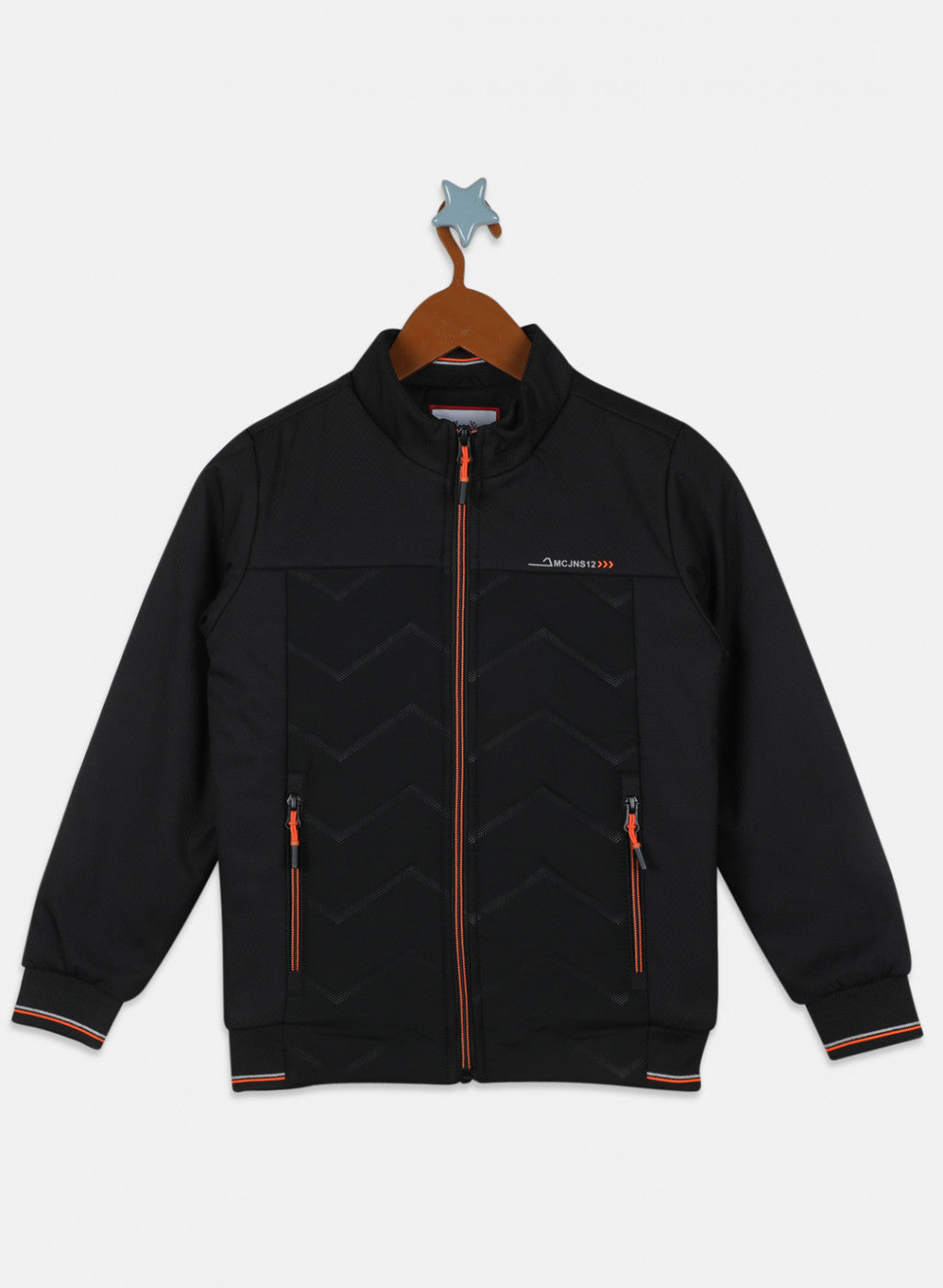 Boys Black Solid Jacket