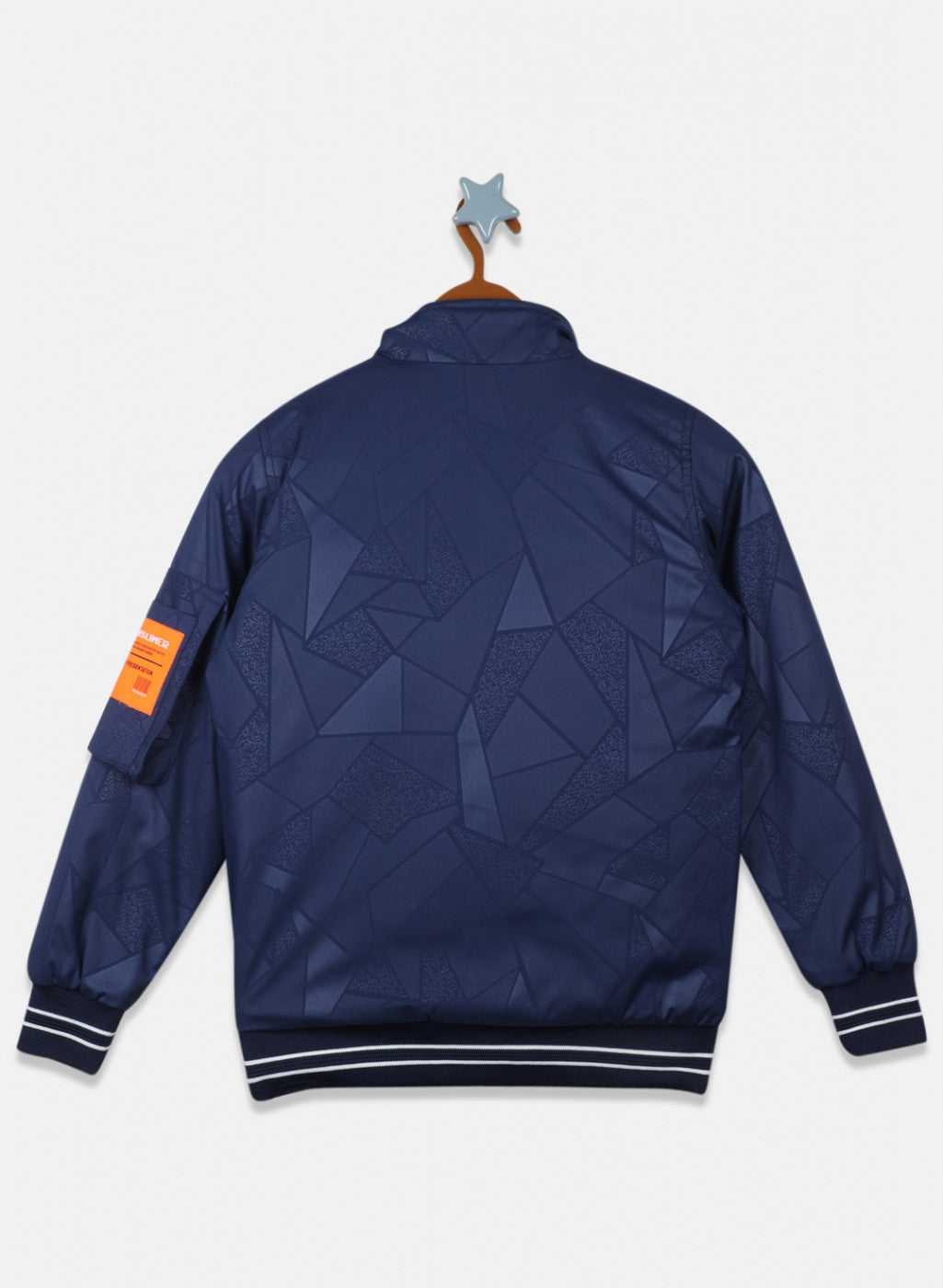 Boys Blue Printed Jacket