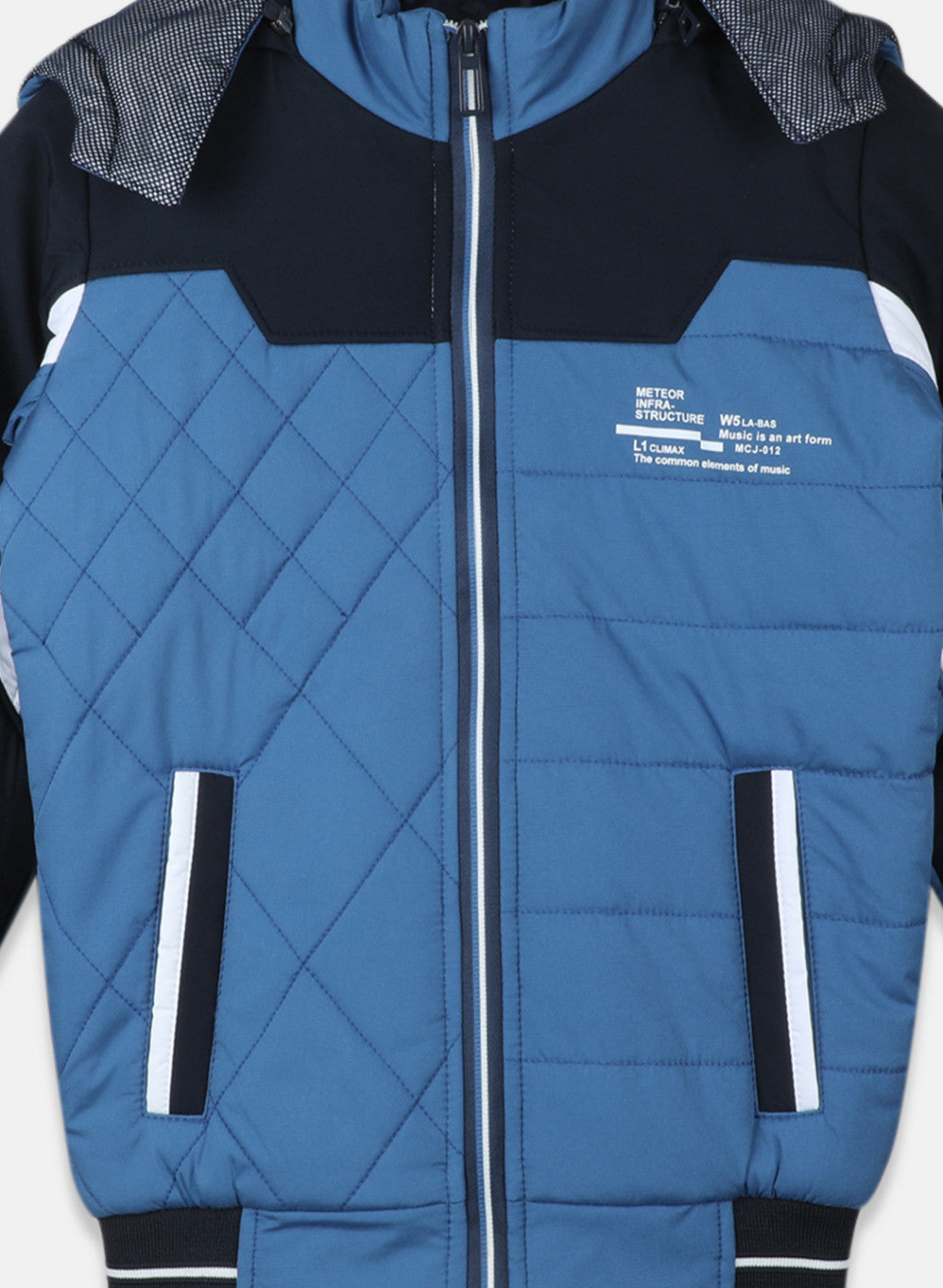 Boys Blue Solid Jacket