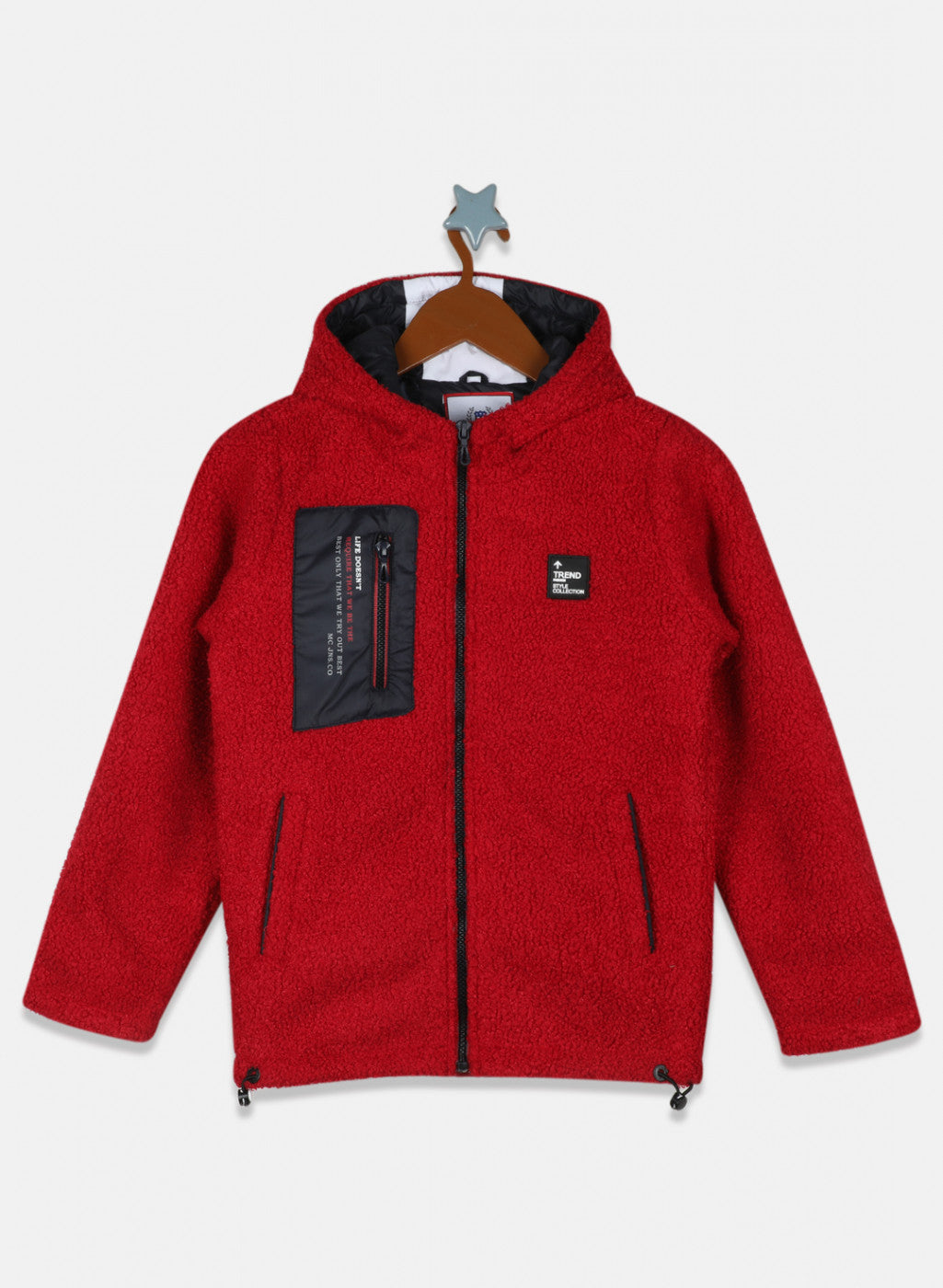 Boys Red Solid Jacket