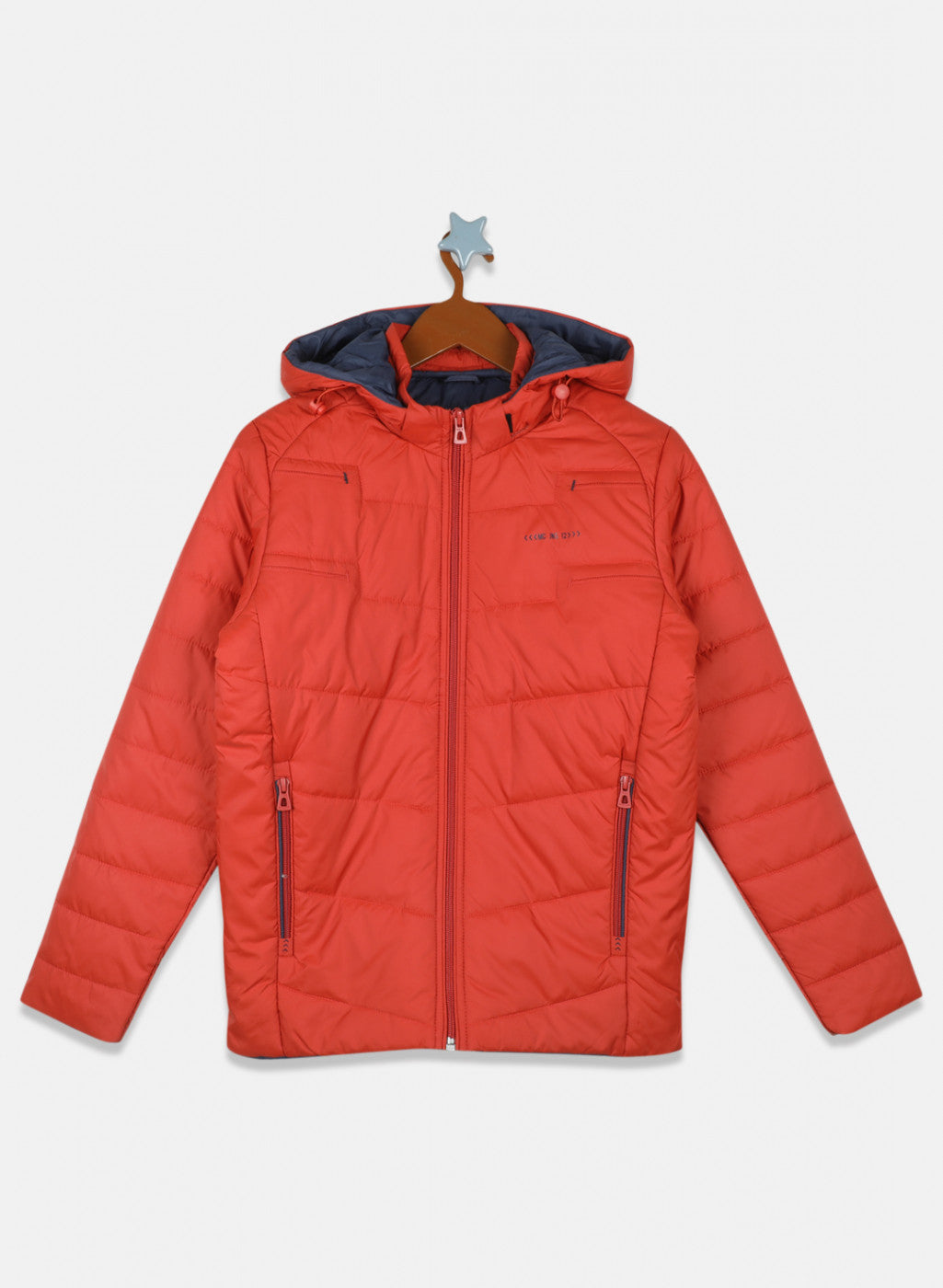Boys Orange Solid Jacket