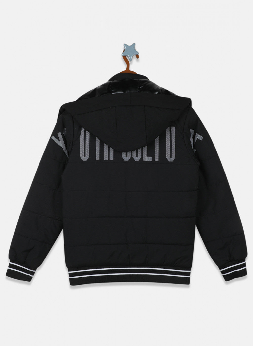 Boys Black Solid Jacket