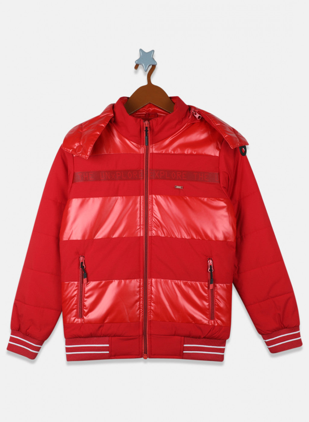 Boys Red Solid Jacket
