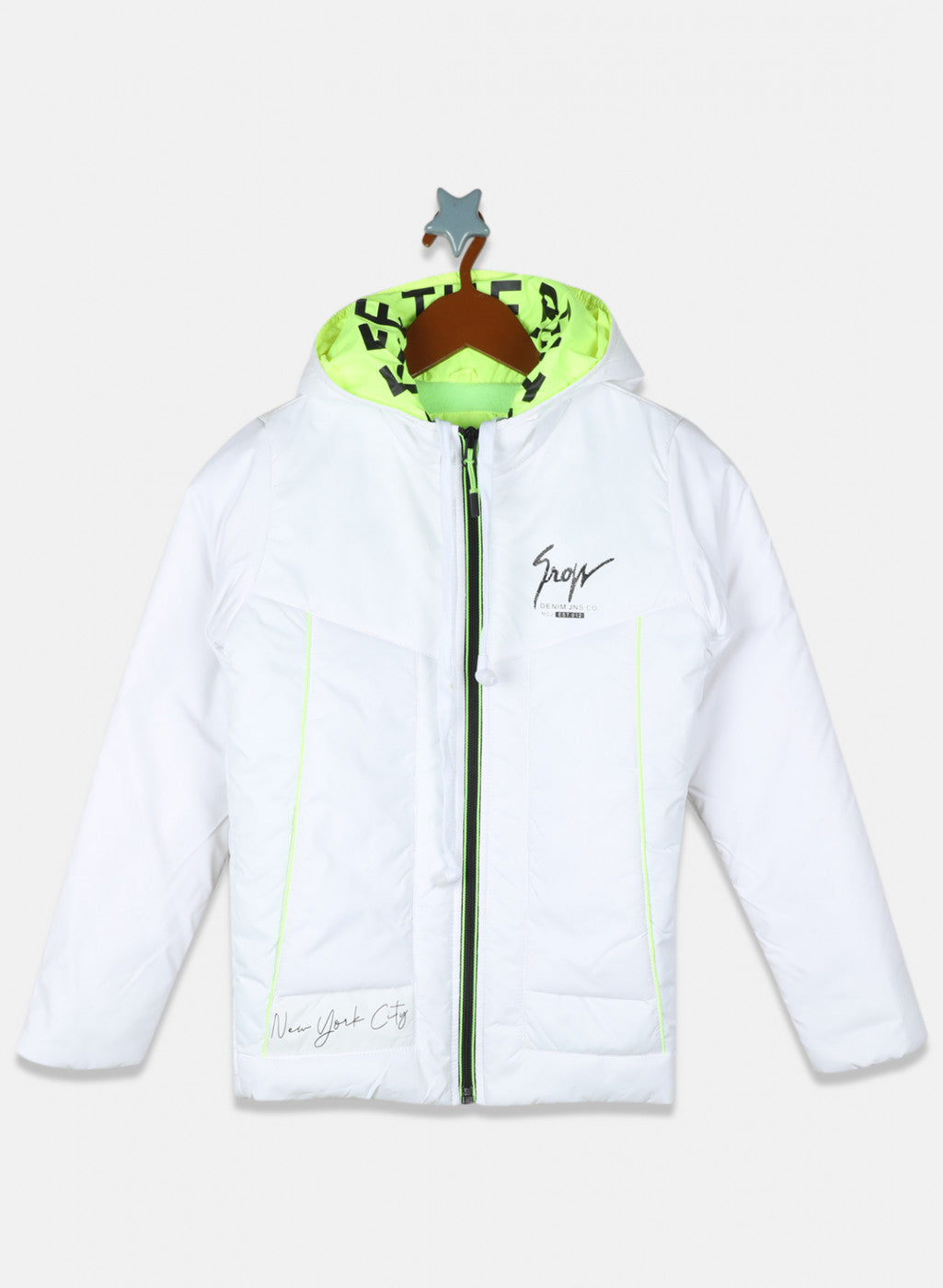 Boys White Solid Jacket