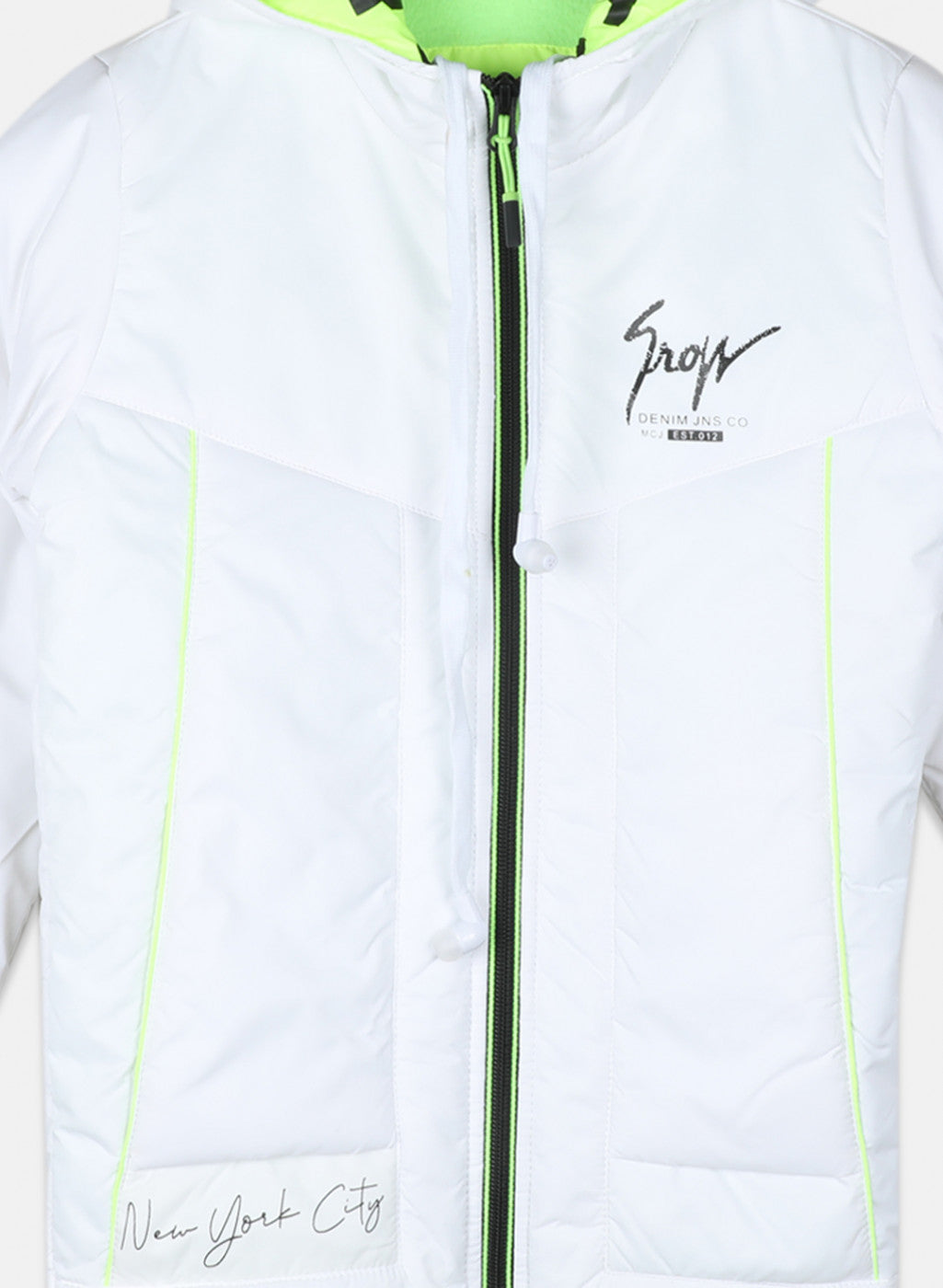 Boys White Solid Jacket