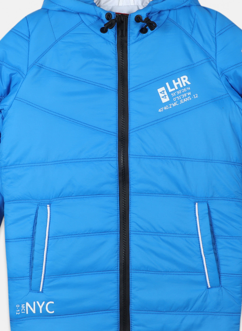 Boys Blue Solid Jacket